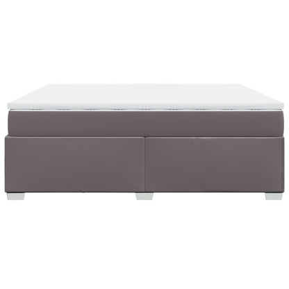 Boxspring met matras kunstleer grijs 200x200 cm