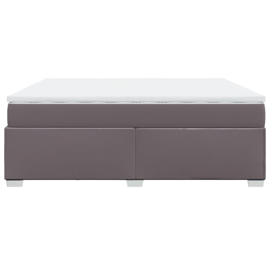 Boxspring met matras kunstleer grijs 200x200 cm