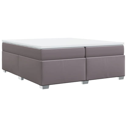 Boxspring met matras kunstleer grijs 200x200 cm