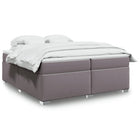 Boxspring met matras 200x200 cm kunstleer grijs