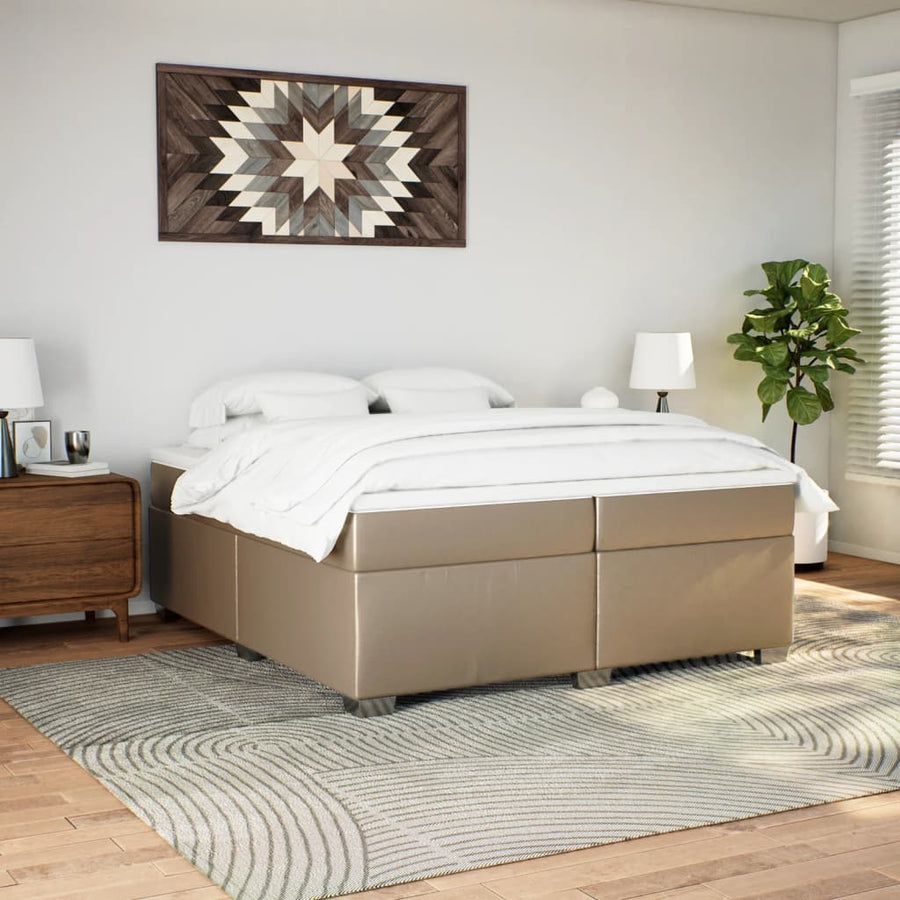 Boxspring Met Matras Kunstleer Kleurig 200 x 200 cm