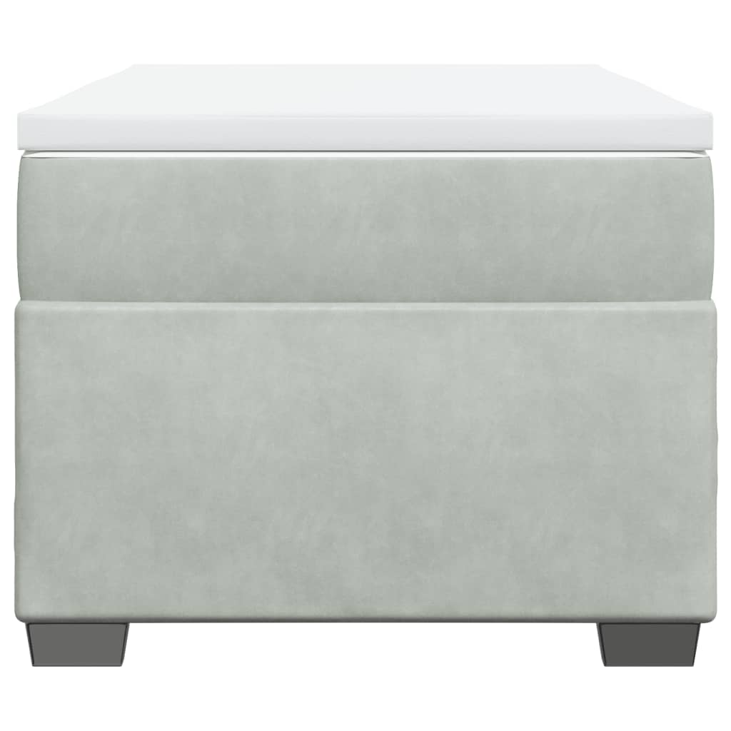 Boxspring met matras fluweel lichtgrijs 80x200 cm