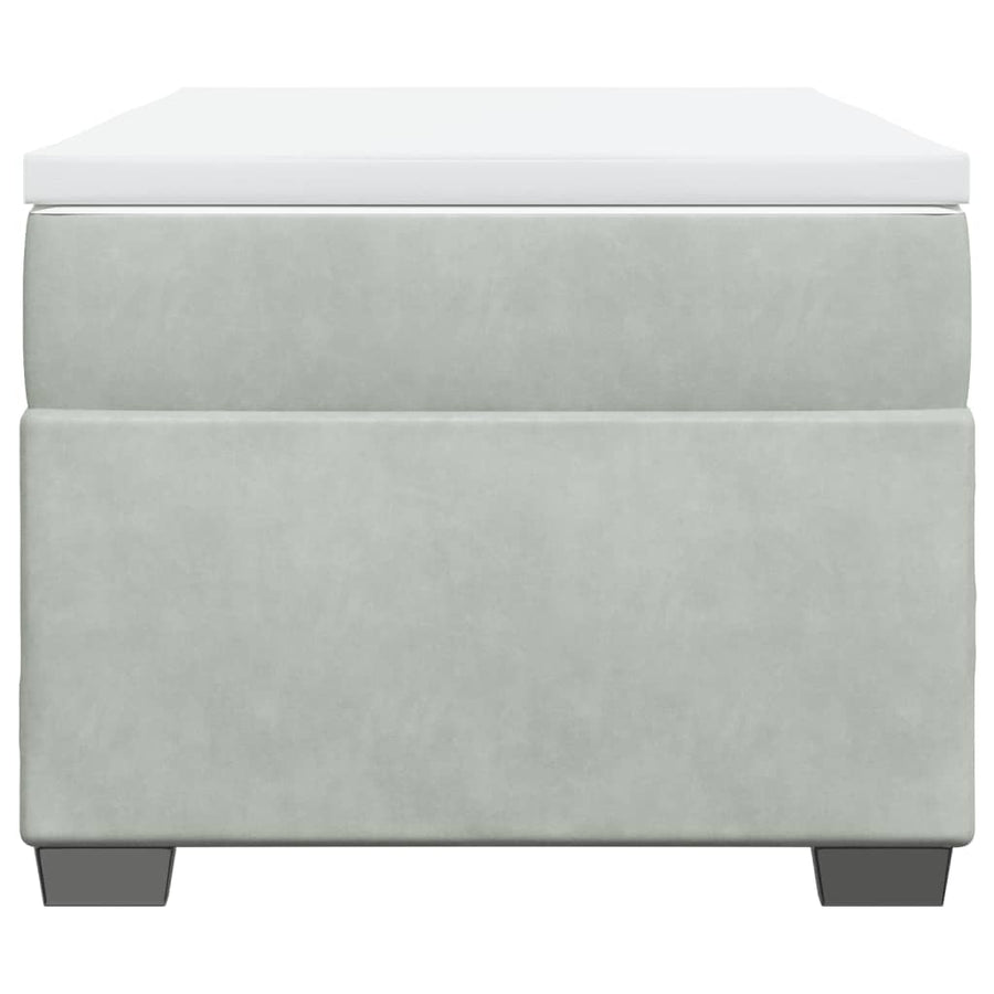 Boxspring met matras fluweel lichtgrijs 80x200 cm