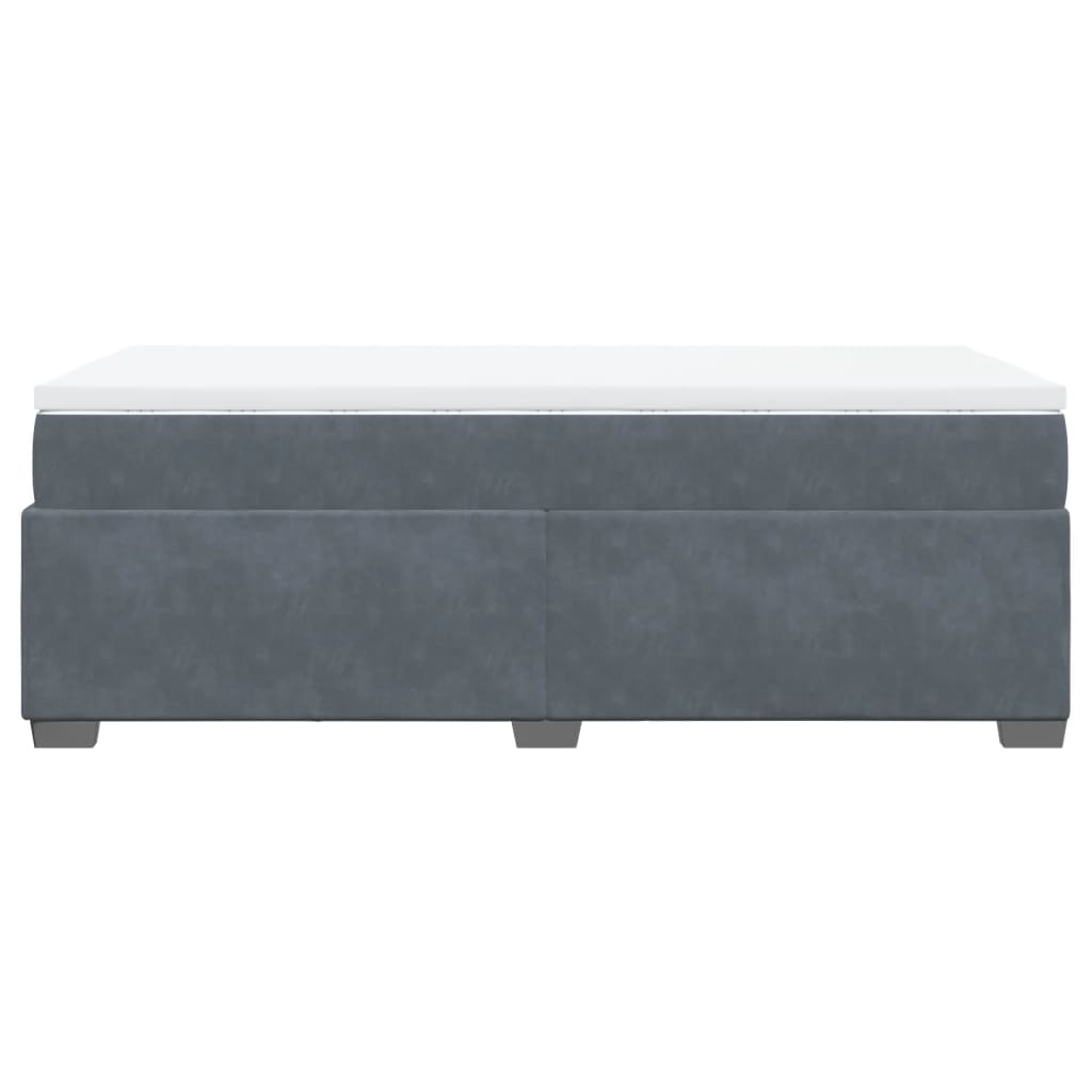 Boxspring met matras fluweel donkergrijs 80x200 cm