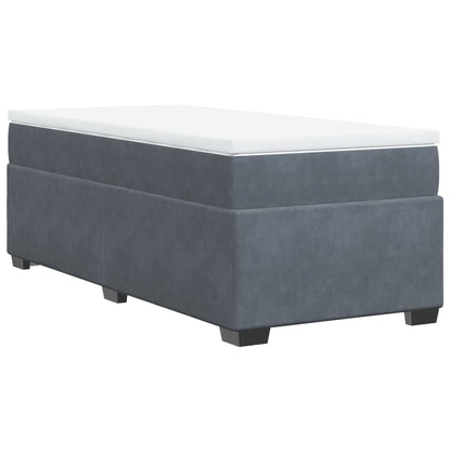 Boxspring met matras fluweel donkergrijs 80x200 cm
