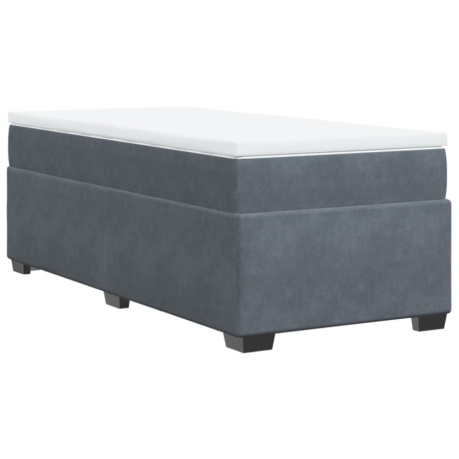 Boxspring met matras fluweel donkergrijs 80x200 cm