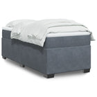 Boxspring met matras fluweel donkergrijs 80x200 cm