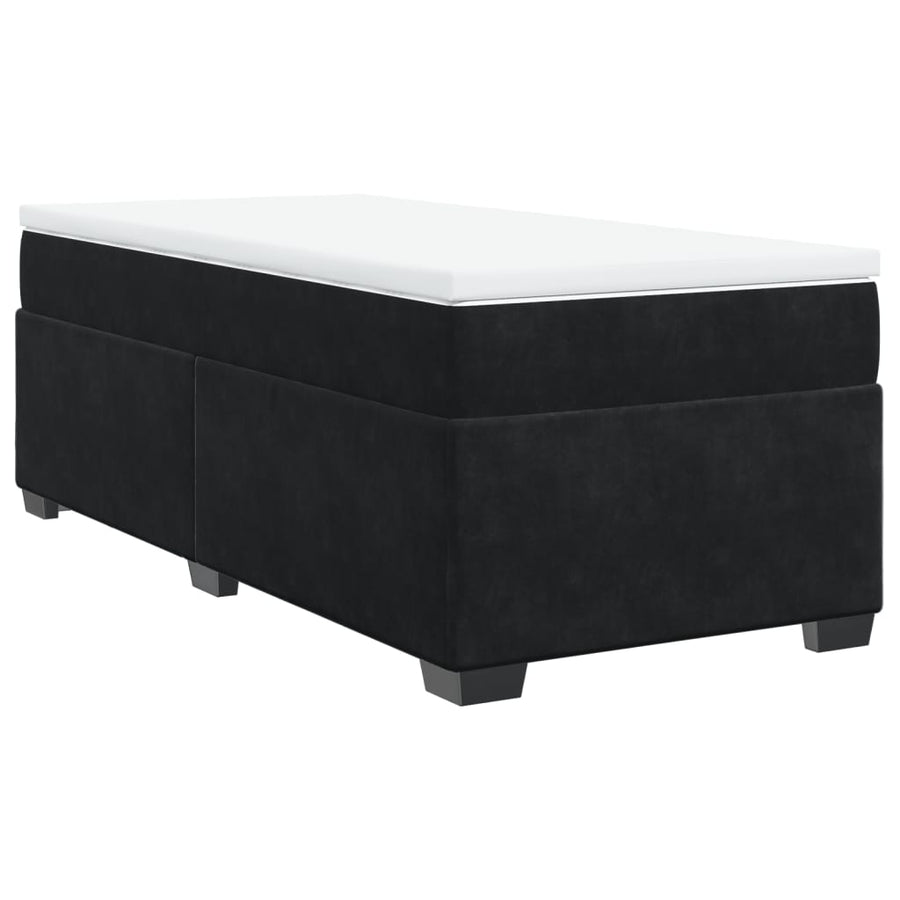 Boxspring met matras fluweel zwart 80x200 cm
