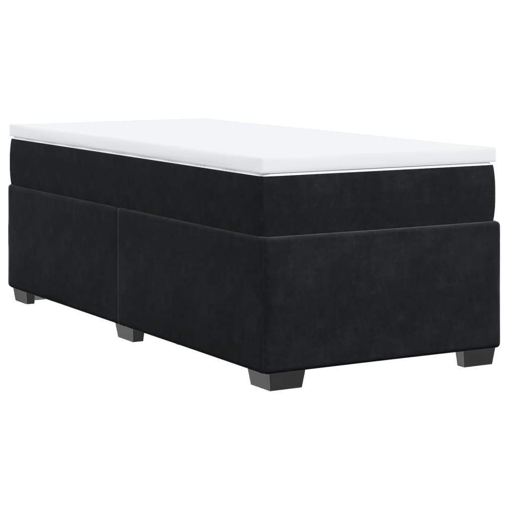 Boxspring met matras fluweel zwart 80x200 cm