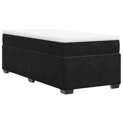Boxspring met matras fluweel zwart 80x200 cm