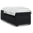 Boxspring met matras fluweel zwart 80x200 cm