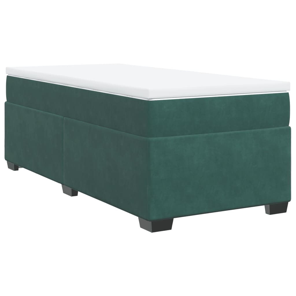 Boxspring met matras fluweel donkergroen 80x200 cm