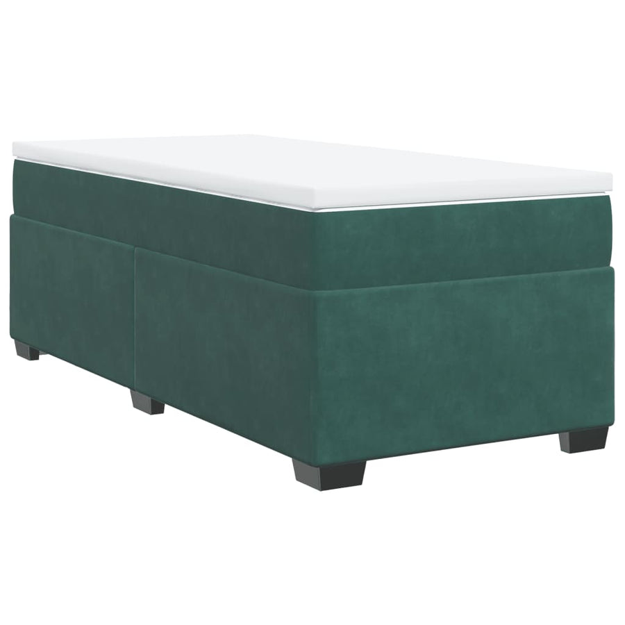Boxspring met matras fluweel donkergroen 80x200 cm