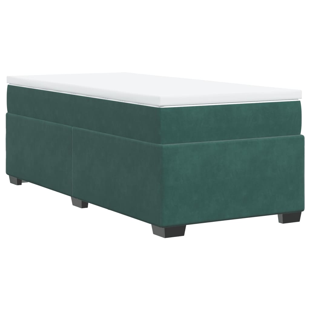 Boxspring met matras fluweel donkergroen 80x200 cm