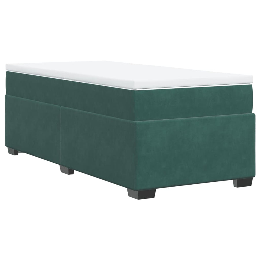 Boxspring met matras fluweel donkergroen 80x200 cm