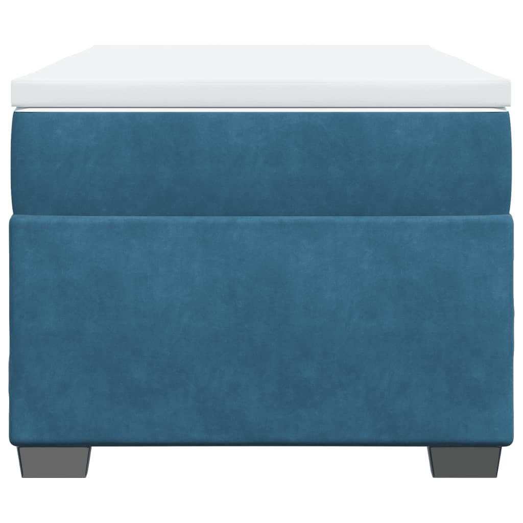 Boxspring met matras fluweel donkerblauw 80x200 cm