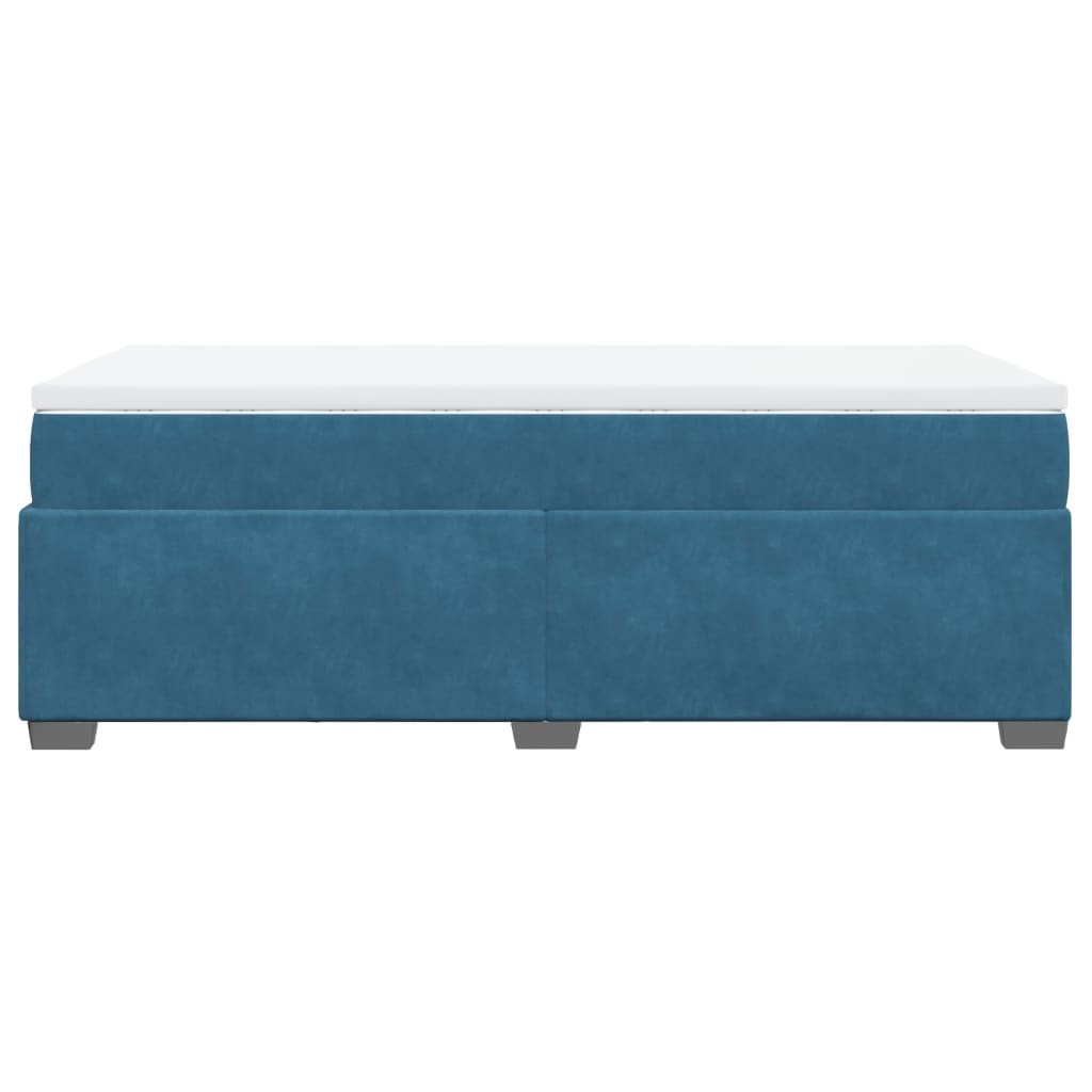 Boxspring met matras fluweel donkerblauw 80x200 cm