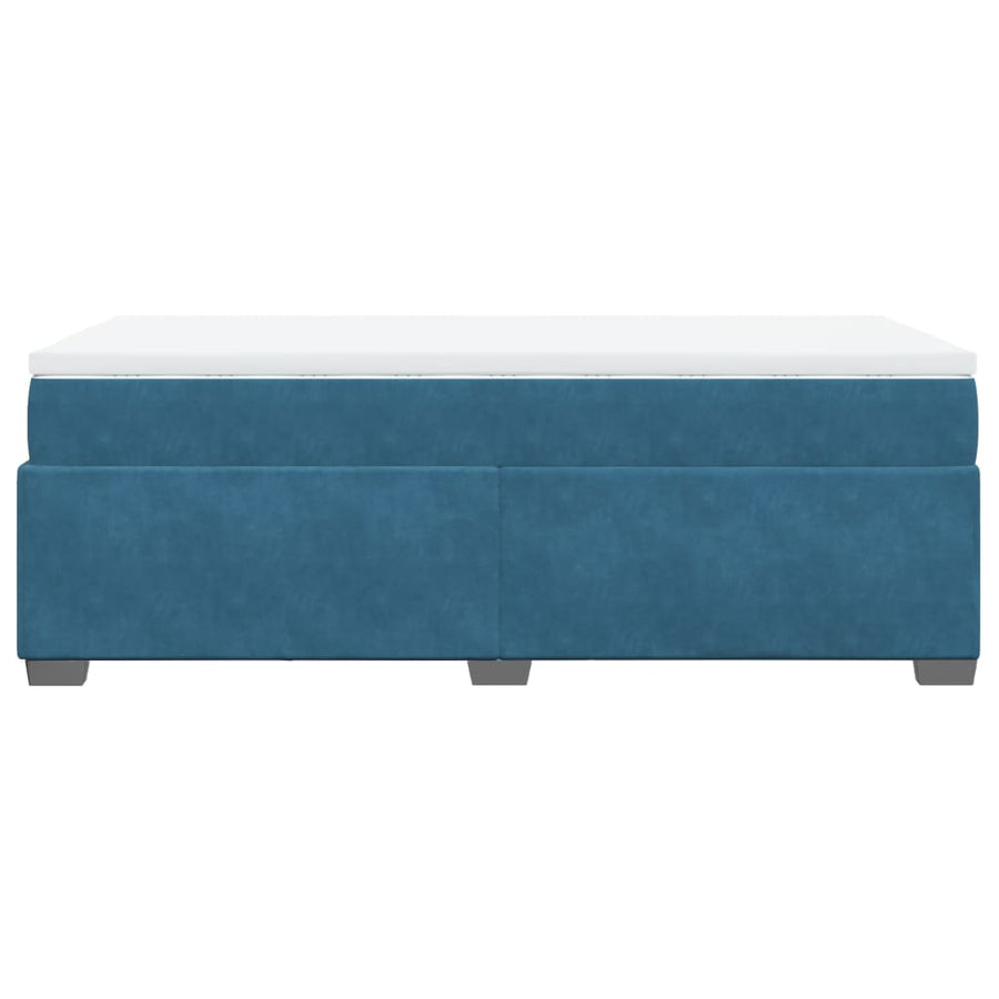 Boxspring met matras fluweel donkerblauw 80x200 cm
