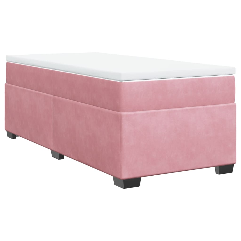 Boxspring met matras fluweel roze 80x200 cm