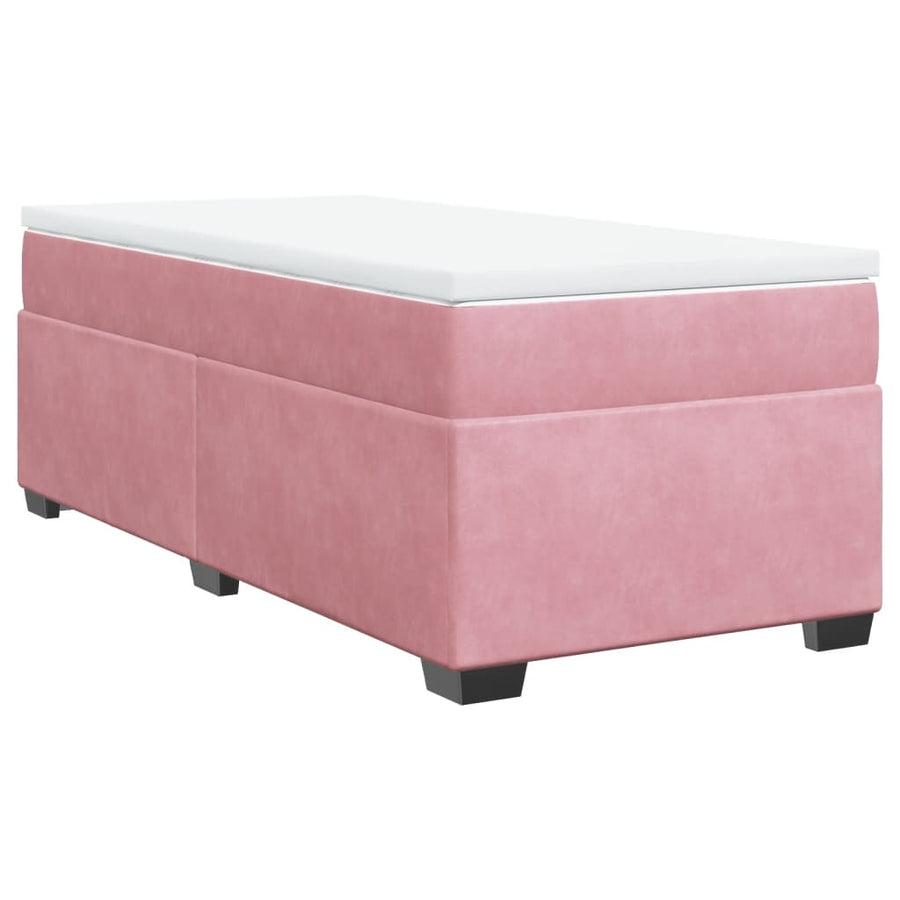 Boxspring met matras fluweel roze 80x200 cm