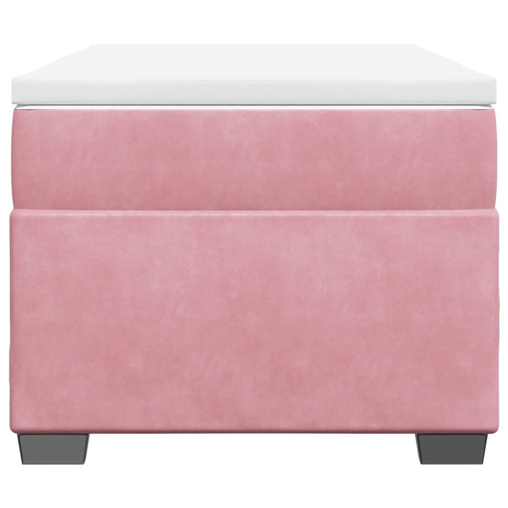 Boxspring met matras fluweel roze 80x200 cm