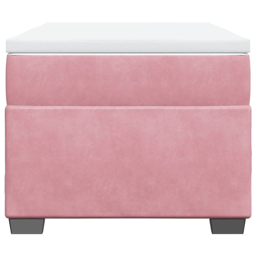 Boxspring met matras fluweel roze 80x200 cm