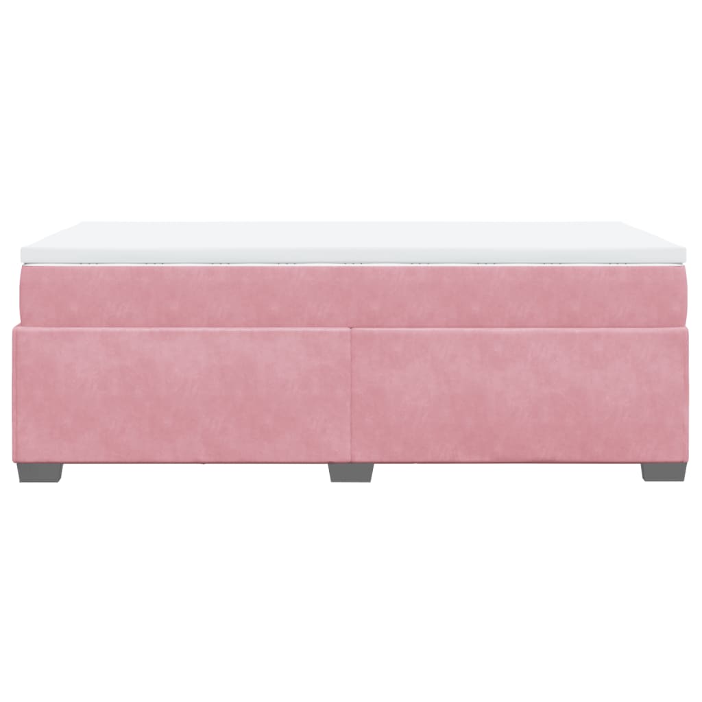 Boxspring met matras fluweel roze 80x200 cm