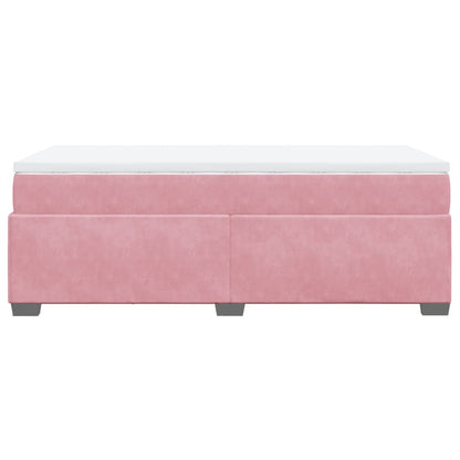Boxspring met matras fluweel roze 80x200 cm