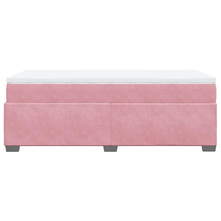 Boxspring met matras fluweel roze 80x200 cm