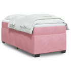 Boxspring met matras fluweel roze 80x200 cm