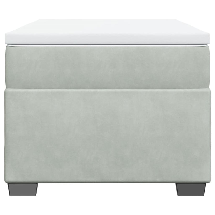 Boxspring met matras fluweel lichtgrijs 90x190 cm