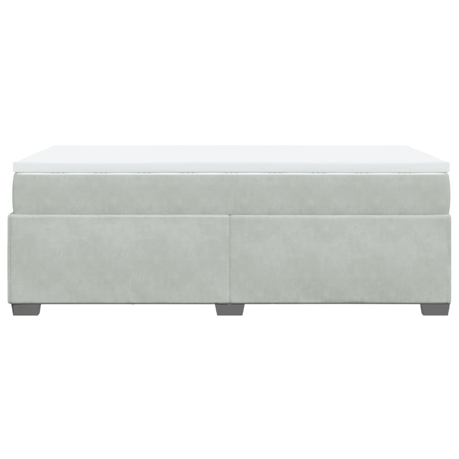 Boxspring met matras fluweel lichtgrijs 90x190 cm