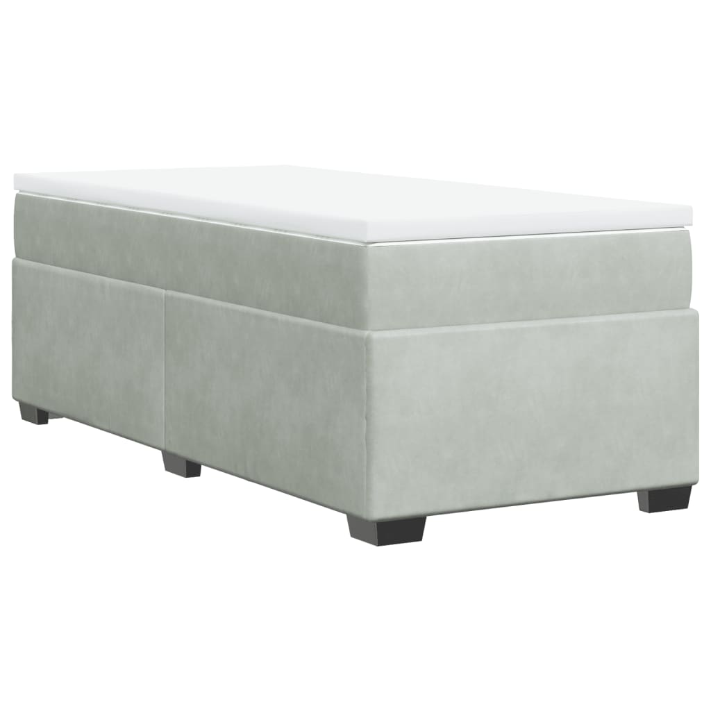 Boxspring met matras fluweel lichtgrijs 90x190 cm