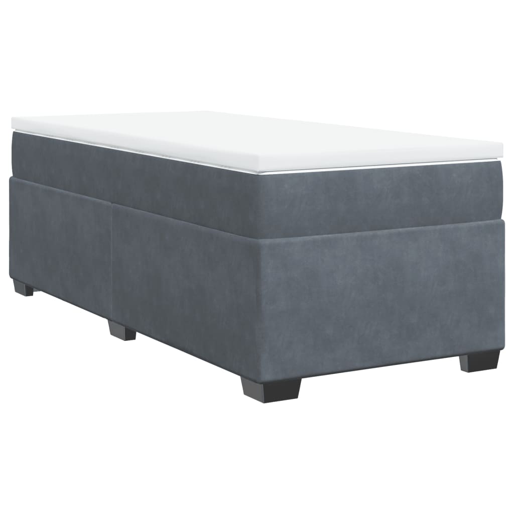 Boxspring met matras fluweel donkergrijs 90x190 cm