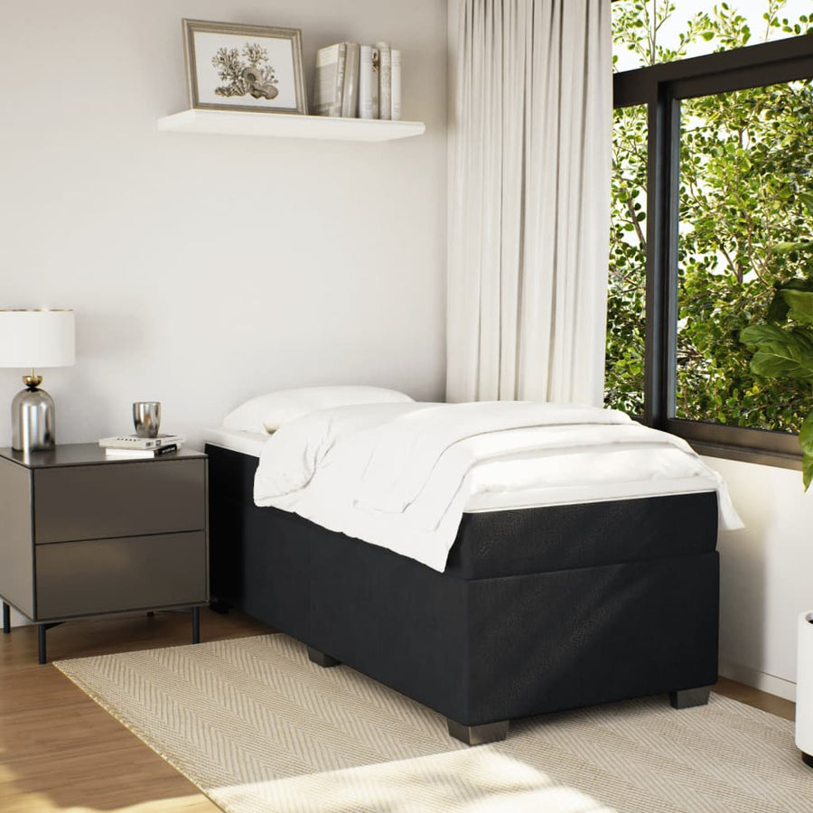 Boxspring met matras fluweel zwart 90x190 cm