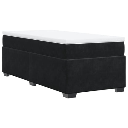Boxspring met matras fluweel zwart 90x190 cm