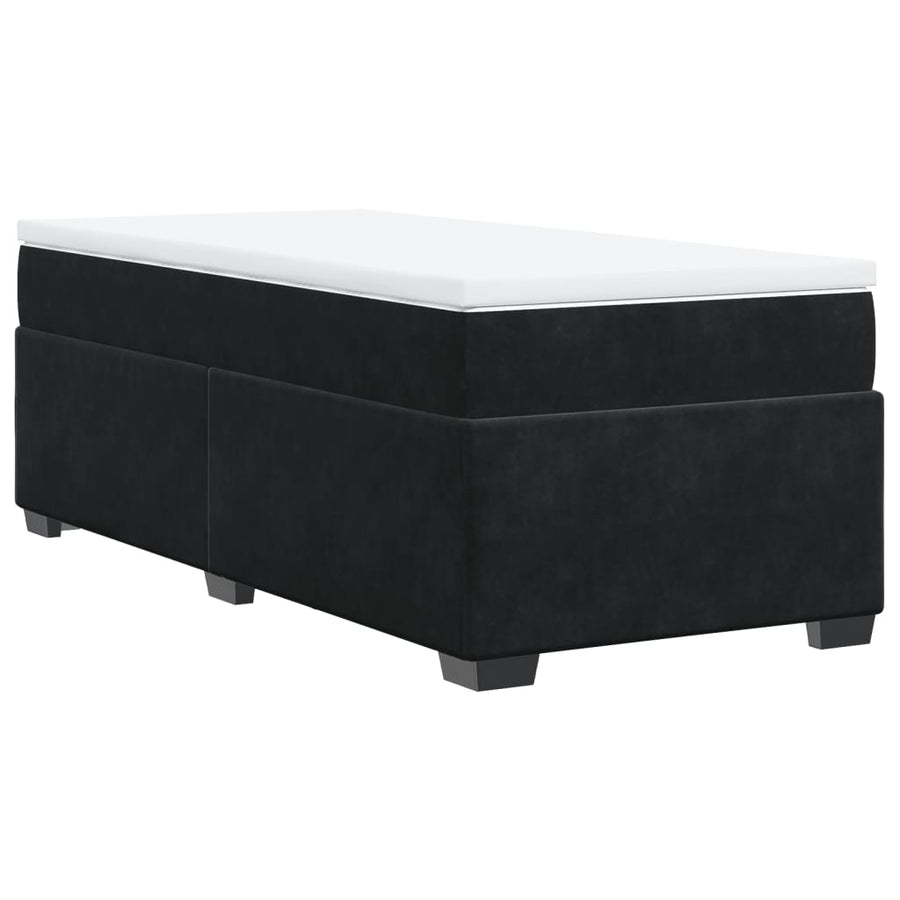 Boxspring met matras fluweel zwart 90x190 cm