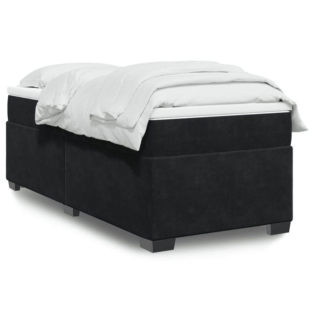 Boxspring met matras fluweel zwart 90x190 cm