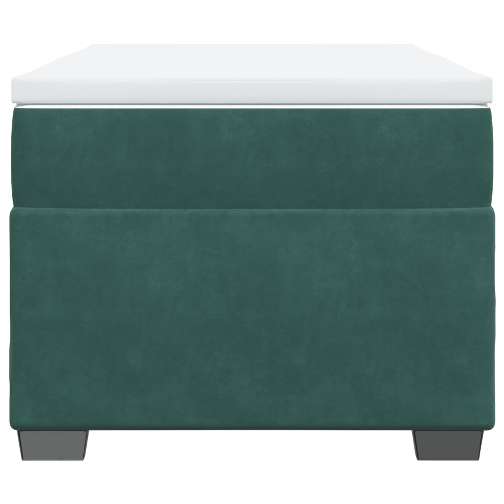 Boxspring met matras fluweel donkergroen 90x190 cm