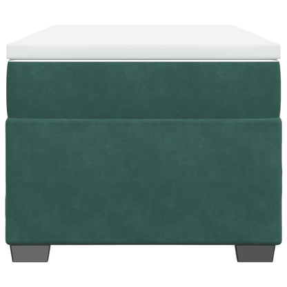 Boxspring met matras fluweel donkergroen 90x190 cm