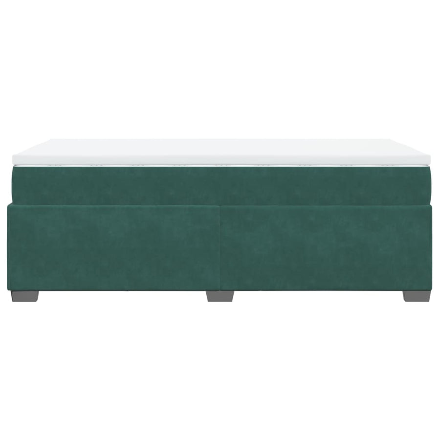 Boxspring met matras fluweel donkergroen 90x190 cm