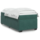 Boxspring met matras fluweel donkergroen 90x190 cm