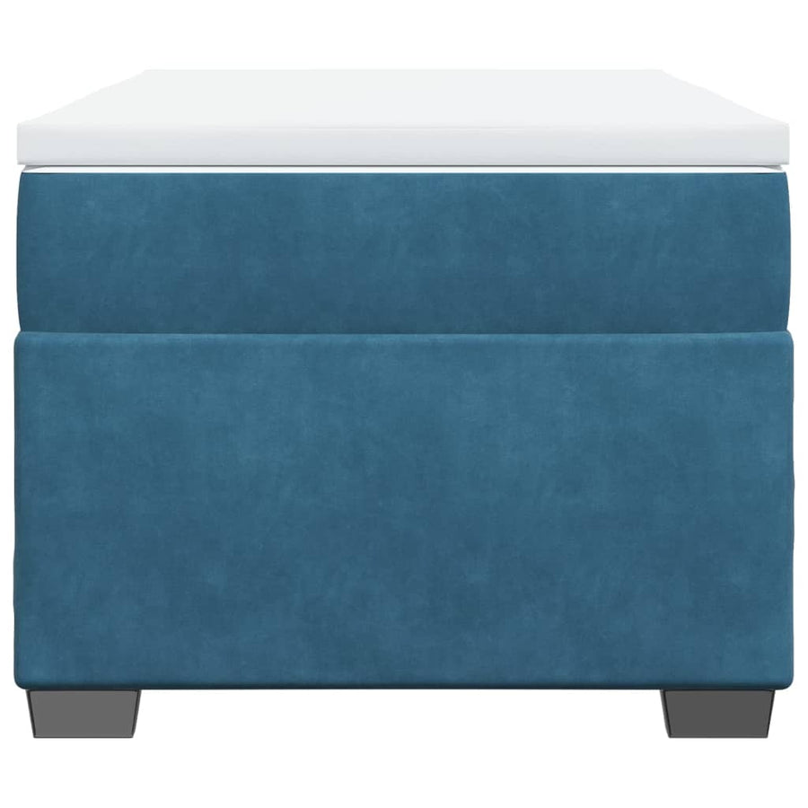 Boxspring met matras fluweel donkerblauw 90x190 cm