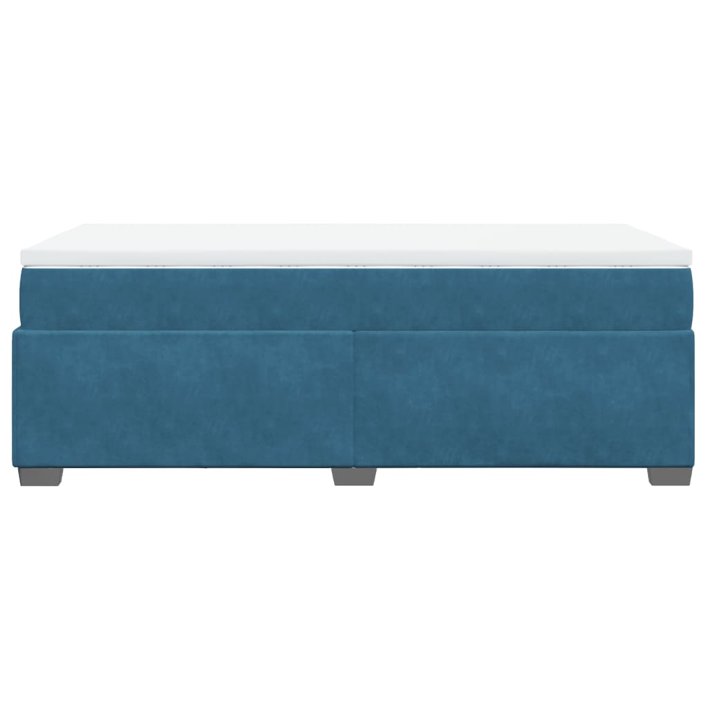 Boxspring met matras fluweel donkerblauw 90x190 cm