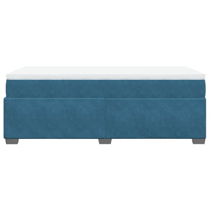 Boxspring met matras fluweel donkerblauw 90x190 cm