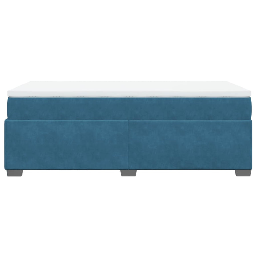 Boxspring met matras fluweel donkerblauw 90x190 cm
