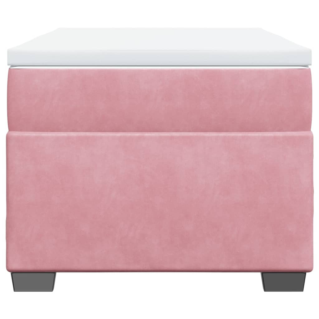 Boxspring met matras fluweel roze 90x190 cm