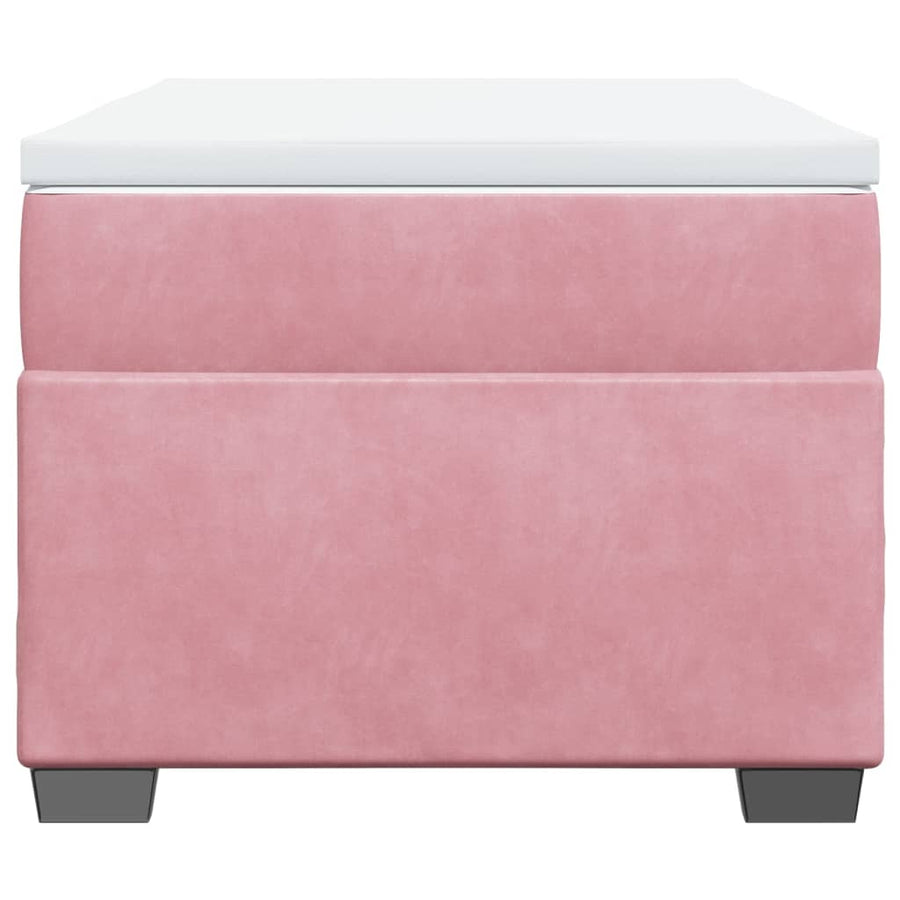 Boxspring met matras fluweel roze 90x190 cm