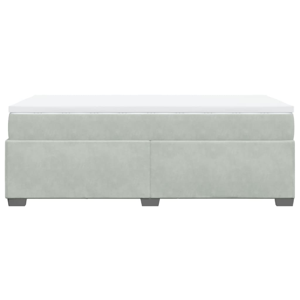 Boxspring met matras fluweel lichtgrijs 90x200 cm