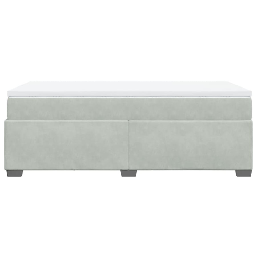 Boxspring met matras fluweel lichtgrijs 90x200 cm